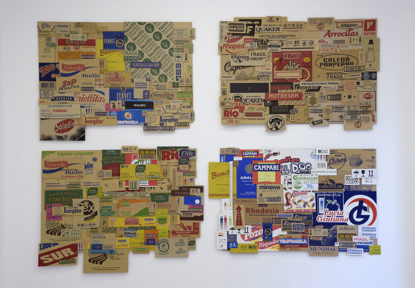 Â«SurÂ» 120 x 80 cm carton imprimé 2016 Elisa Strada