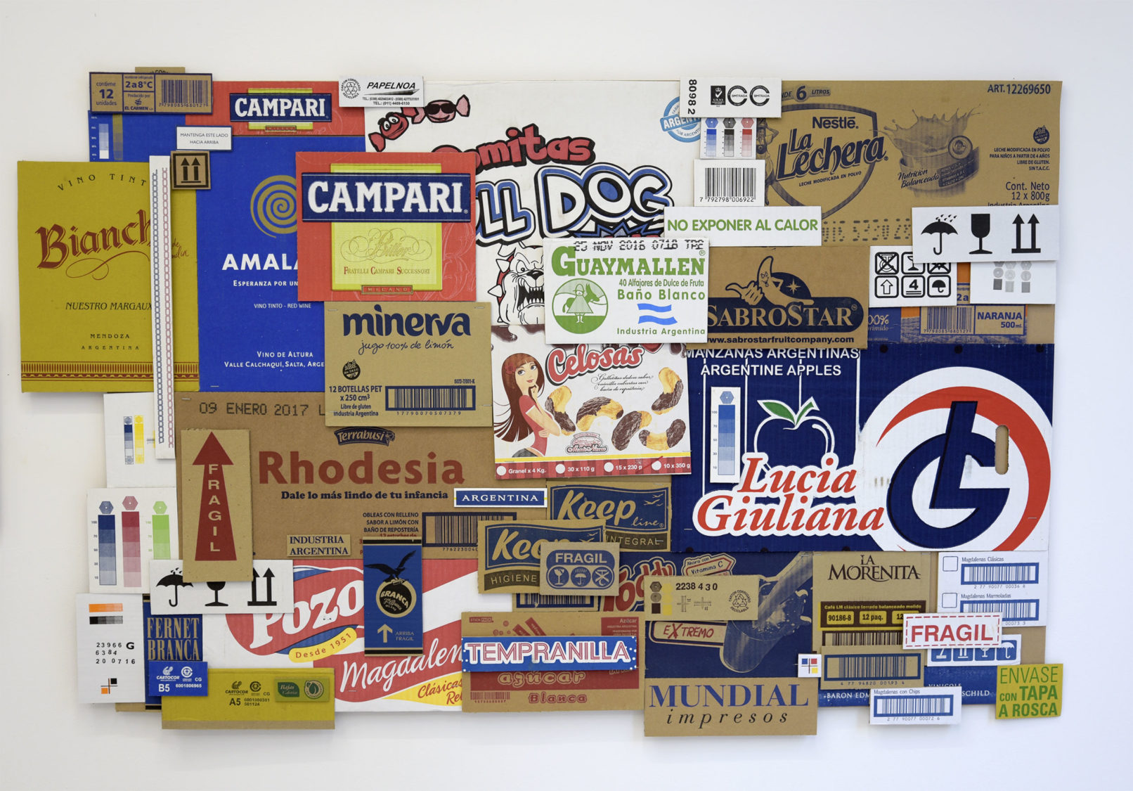 Â«SurÂ» 120 x 80 cm carton imprimé 2016 Elisa Strada