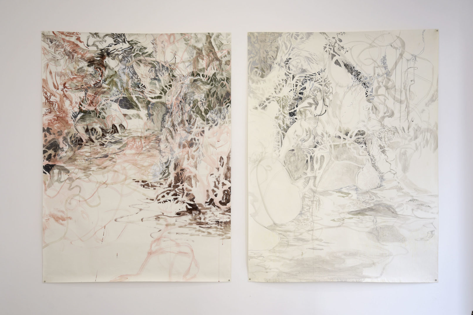 Â«sans titreÂ» 120 x 160 cm techniques mixtes sur papier 2016 Daniel Boursin