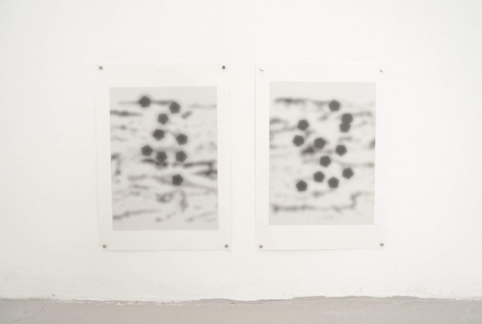 Romain Sein "Bokeh" (dyptique) serie Â«LanzaroteÂ» 21 x 30 cm Dessin et letraset 2017