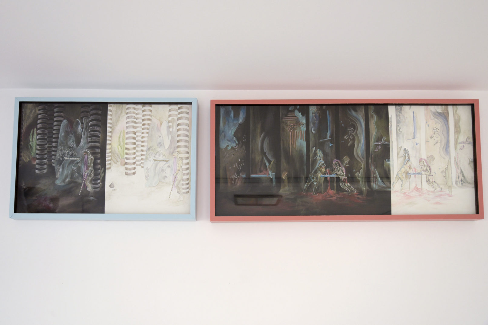 Florencia Rodriguez Giles 1- Â«La noche salvaÂ» Aquarelle et pastel sur papier 30.5 x 46 cm 2017 2- Â«La noche salvaÂ» Aquarelle et pastel sur papier 30.5 x 68.7 cm 2017