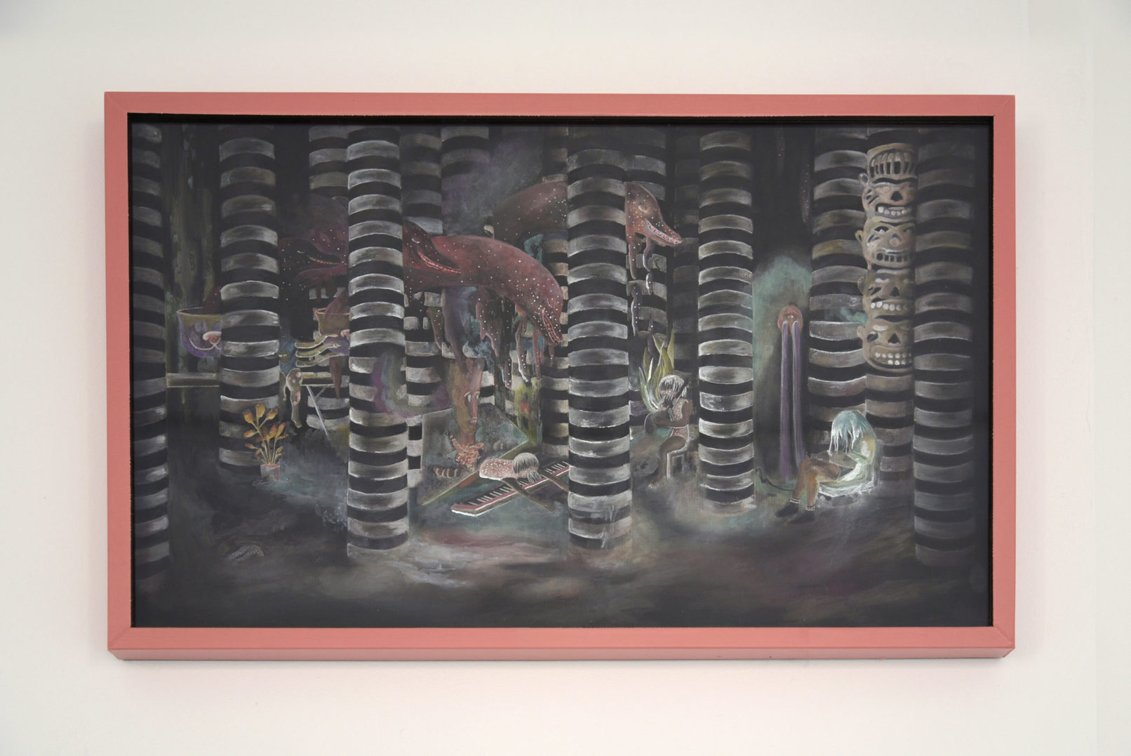 Florencia Rodriguez Giles Â«La noche salvaÂ» Aquarelle et pastel sur papier 30.5 x 94.5 cm 2017