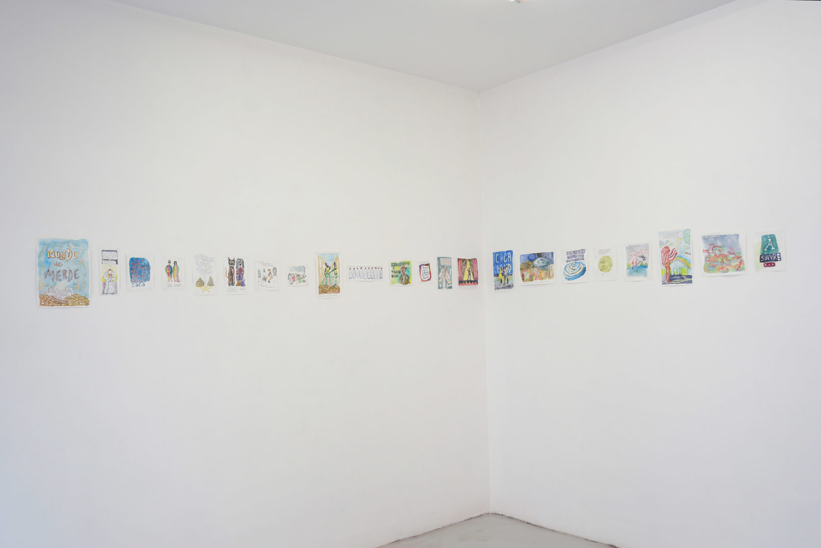 Bertrand Dezoteux Monde de Merde Aquarelle sur papier Dimensions variables Travail en cours Collection privée