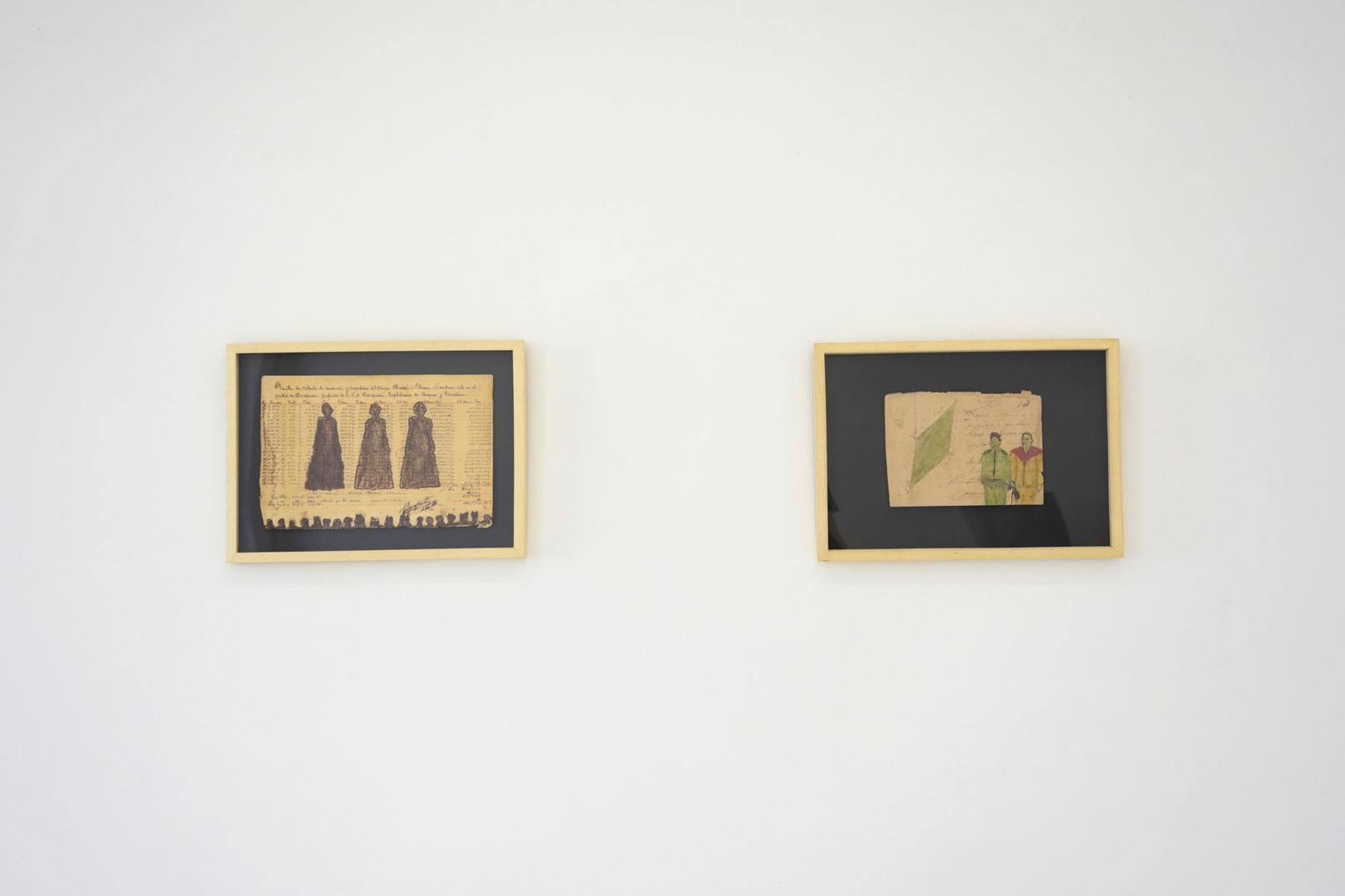 Fredi Casco Pascua dolorosa Dessins sur documents d'archives 22 x 33 cm 2017