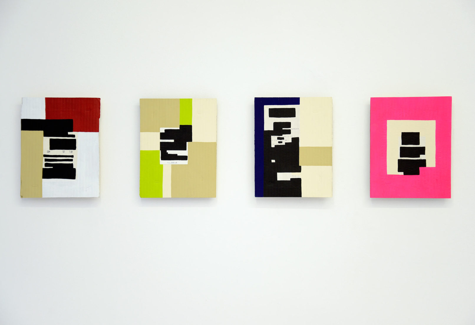 Lucrecia Lionti Economía abstracta Acrylique sur carton et tiges de bois 17 x 22 cm 2015